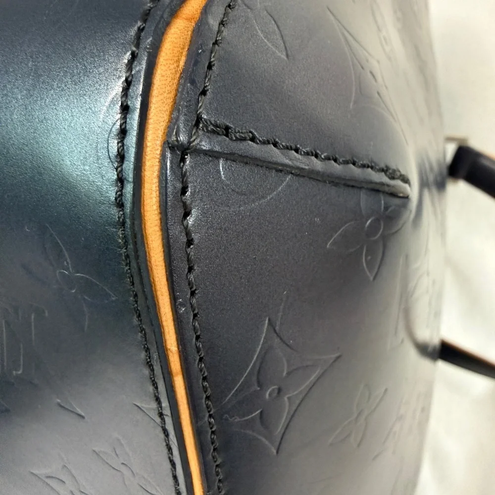Louis Vuitton Navy Embossed Monogram Leather Briefcase